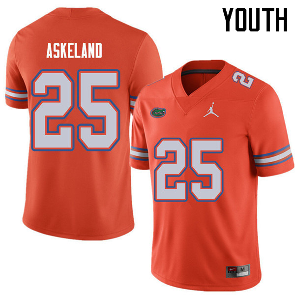 Jordan Brand Youth #25 Erik Askeland Florida Gators College Football Jerseys Sale-Orange - Click Image to Close